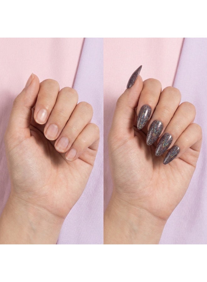 Kiki Press‑On Nails – 12 PCS Glitter Almond Nails – Easy Application – Long‑Lasting & Reusable - Image 2